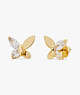 Kate Spade,Social Butterfly Studs,earrings,Clear/Gold