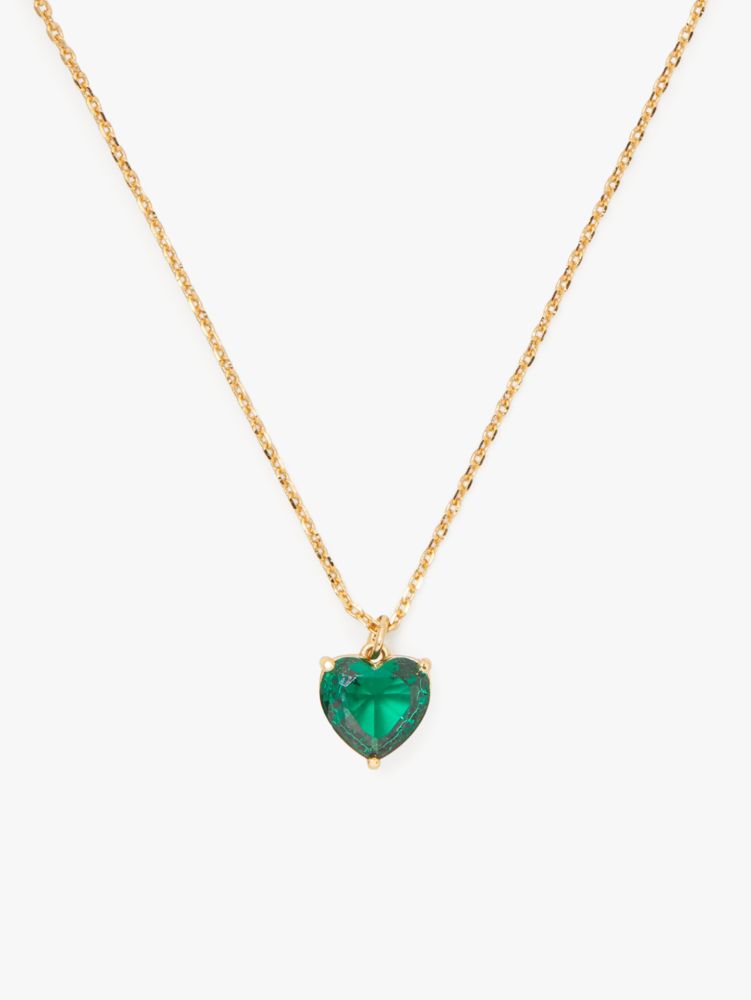 Kate Spade,my love may heart pendant,necklaces,Emerald