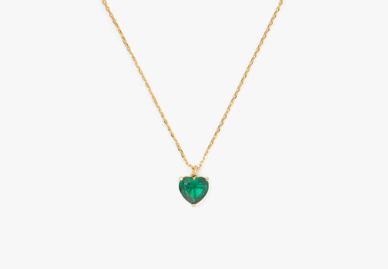 Kate Spade,my love may heart pendant,necklaces,Emerald image number 0