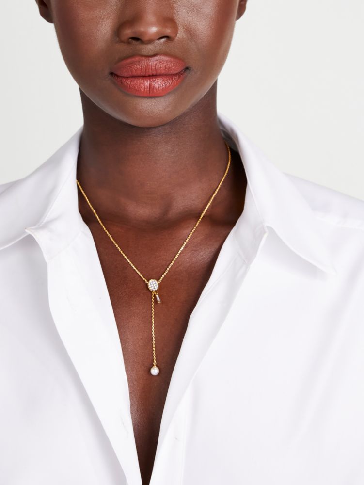 Love Racquet Lariat Necklace