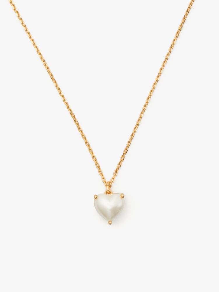 Kate Spade,My Love June Heart Pendant,Single Strand,Pearl,Pearl,Gold Plated,Valentines,Day Party,Cream