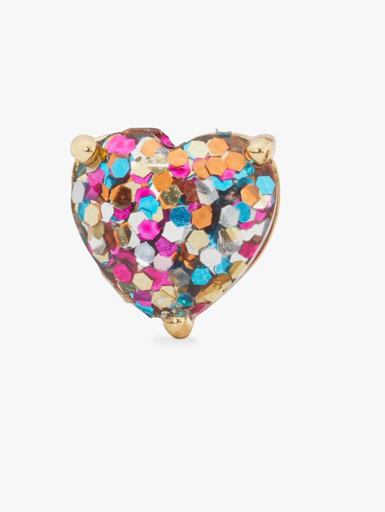 Kate Spade,my love glitter heart studs,earrings,Multi Glitter