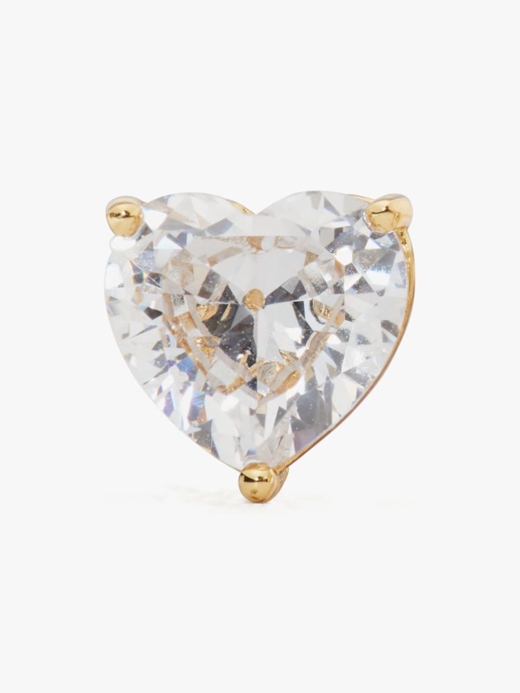 Kate Spade,my love heart studs,earrings,Clear/Gold