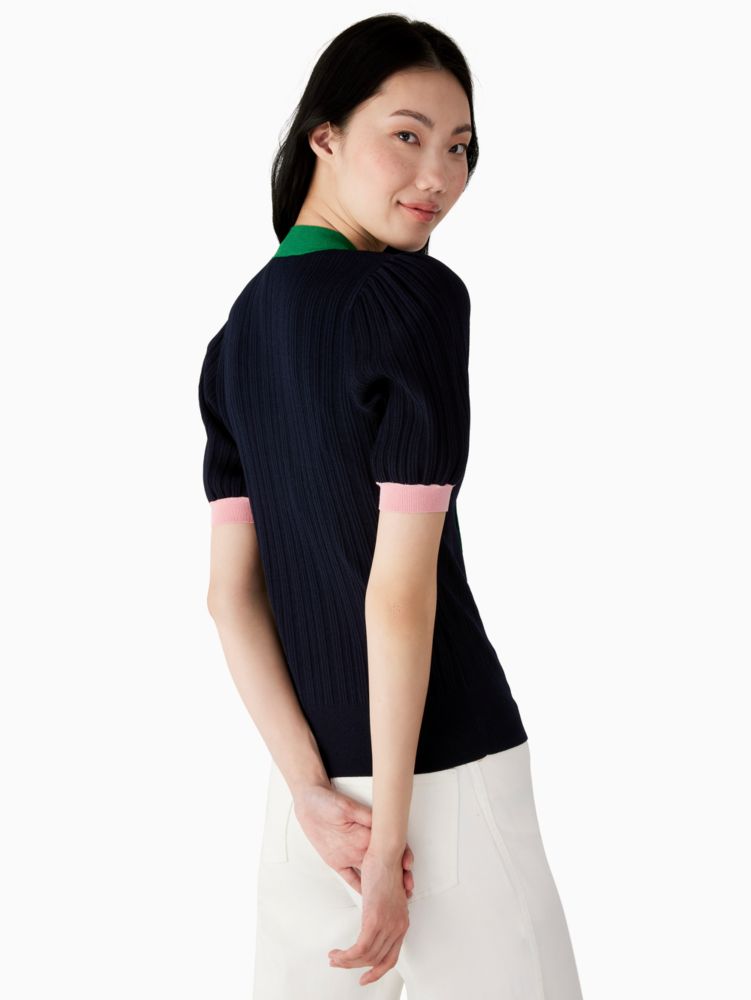 美品　ケイトスペード　ボーダー　ワンピース　プリーツ　クールネック　XL 美品 ケイトスペード ボーダー ワンピース プリーツ クール