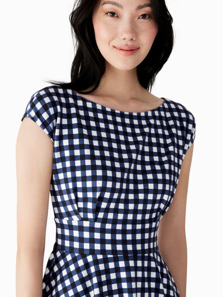 Kate Spade,gingham ponte fiorella dress,60%,Blazer Blue