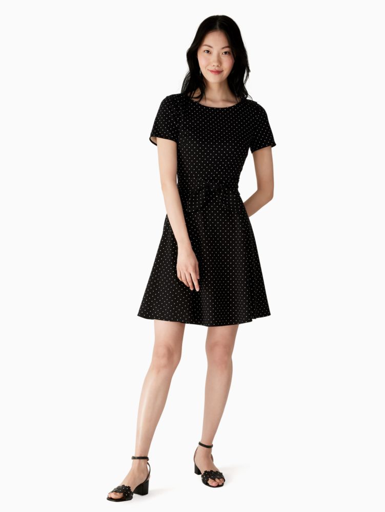 Kate Spade,larabee dot tie-waist ponte dress,