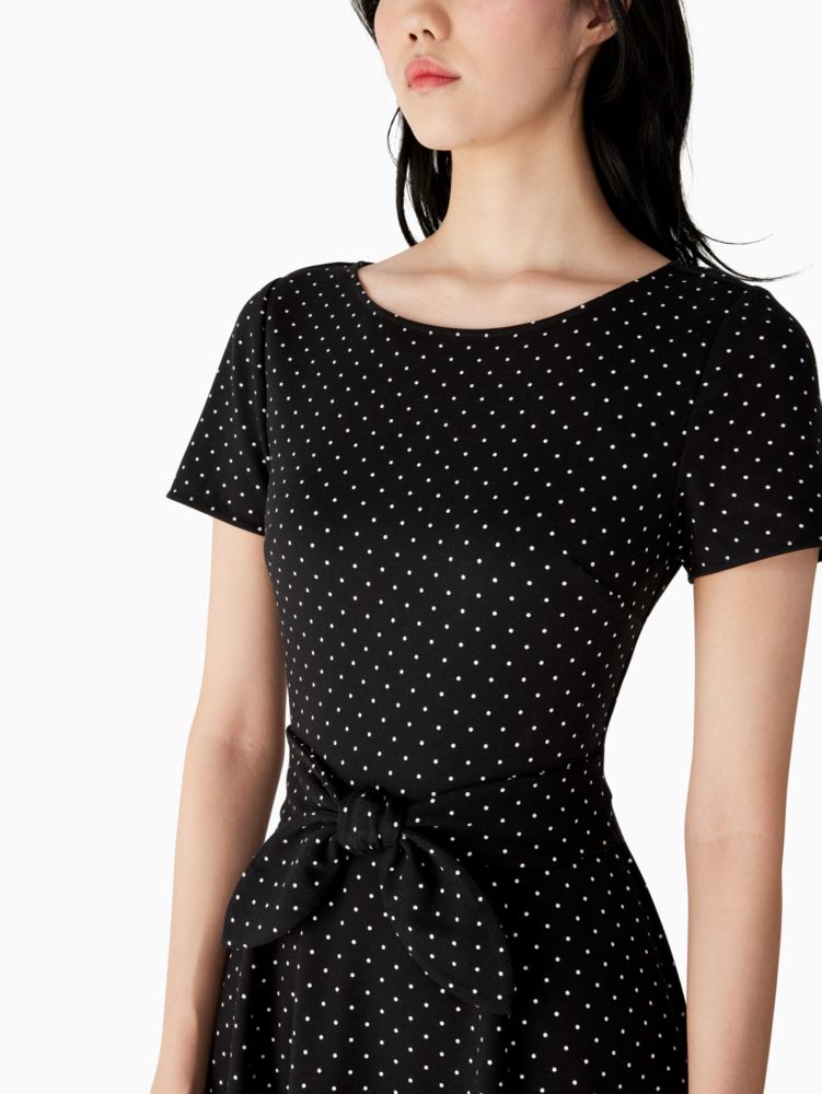 Kate Spade,larabee dot tie-waist ponte dress,