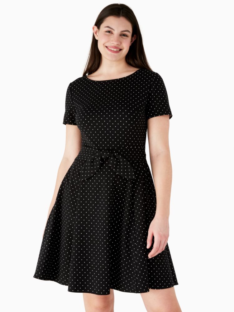 Kate Spade,ララビー ドット タイ ウェスト ポンテ ドレス,ウェア,ブラック