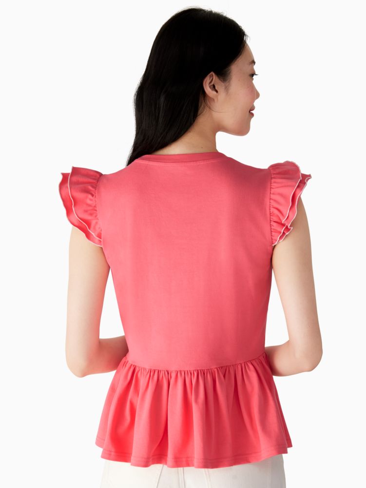 Kate Spade,peplum tee,75%,Deep Dahlia