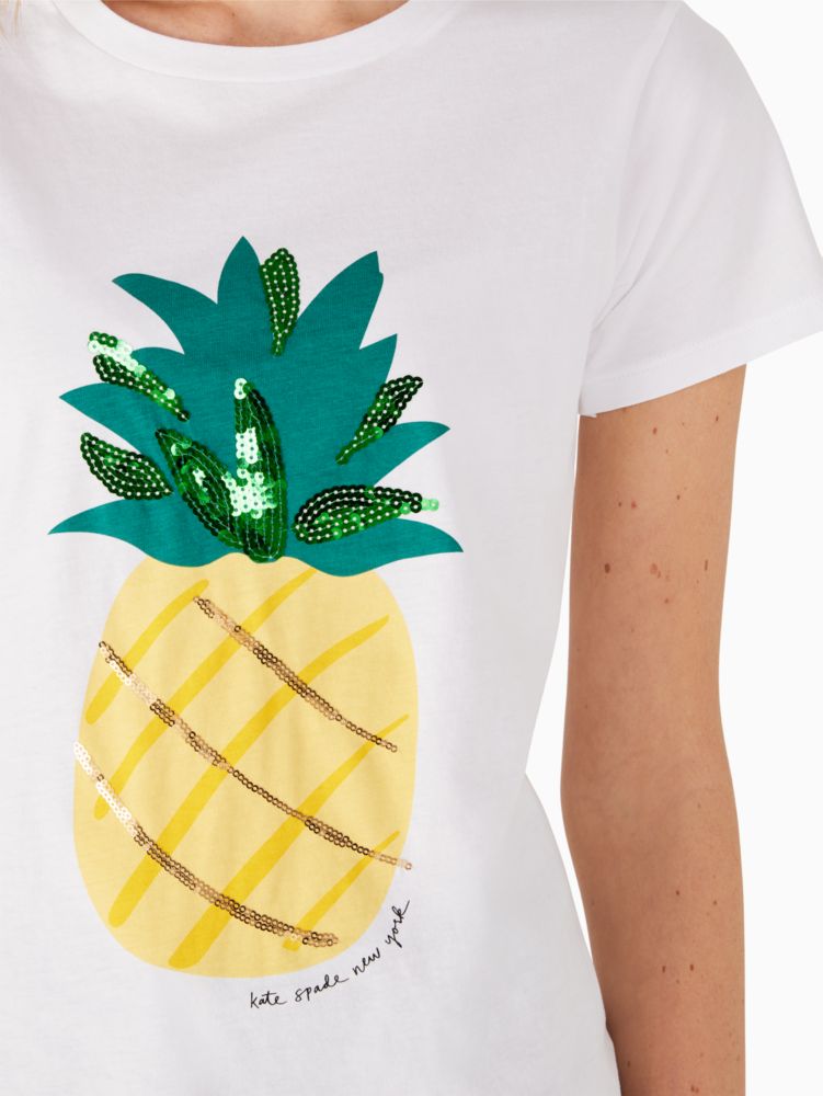 Kate Spade,パイナップル Tシャツ,ウェア,フレッシュホワイト