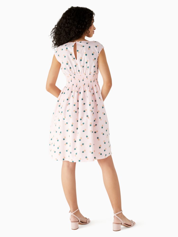 Kate Spade,pineapple print blaire dress,60%,Pink Salt