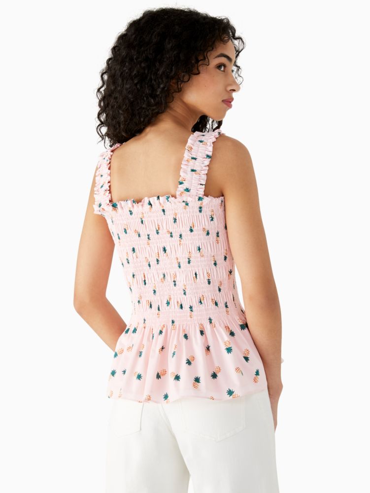 Kate Spade,pineapple smock shirt,60%,Pink Salt