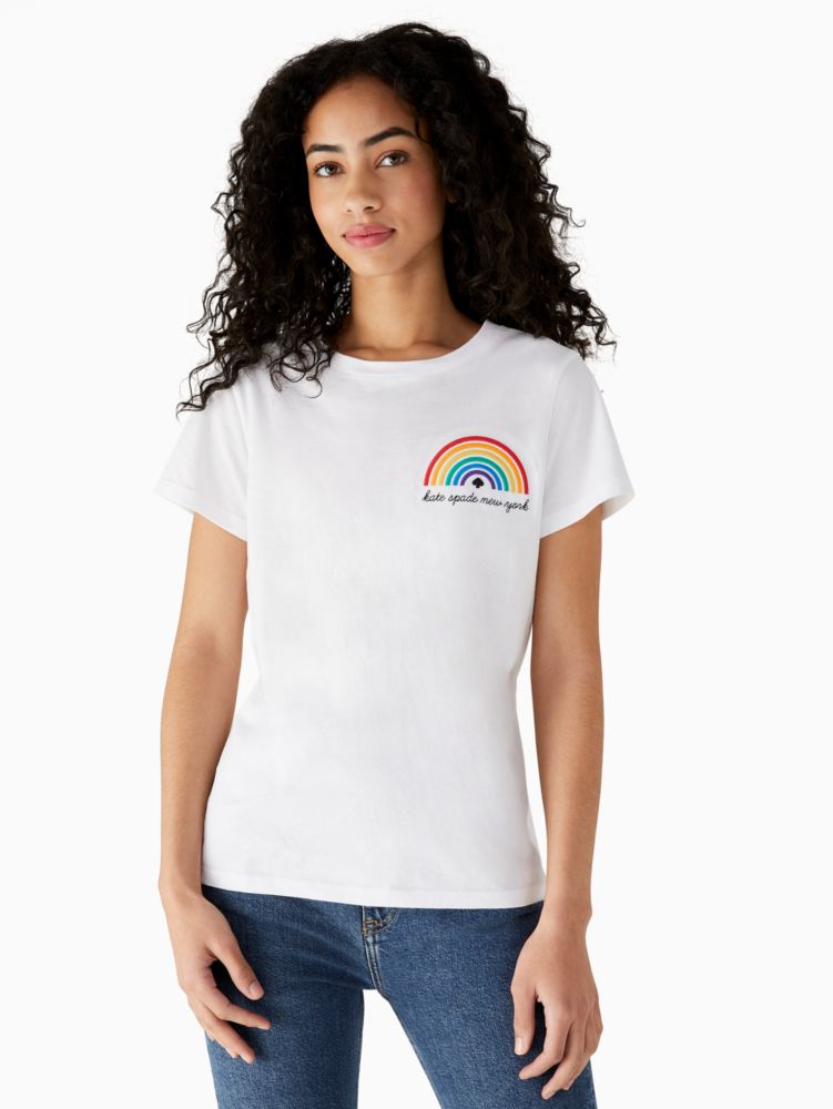 Kate Spade,rainbow t-shirt,75%,Fresh White