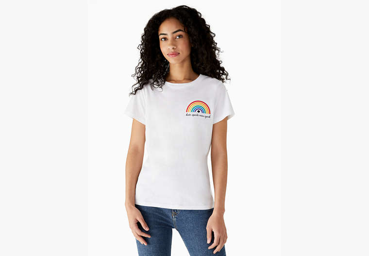 Kate Spade,rainbow t-shirt,75%,Fresh White