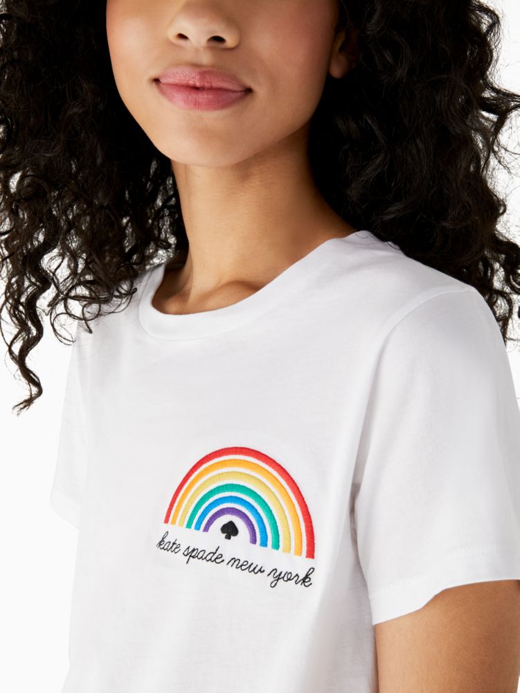 Kate Spade,rainbow t-shirt,75%,Fresh White
