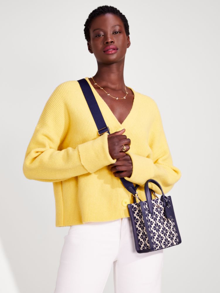 Kate Spade,スペード フラワー ジャカード マンハッタン ミニ トート,バッグ,ブルーマルチ