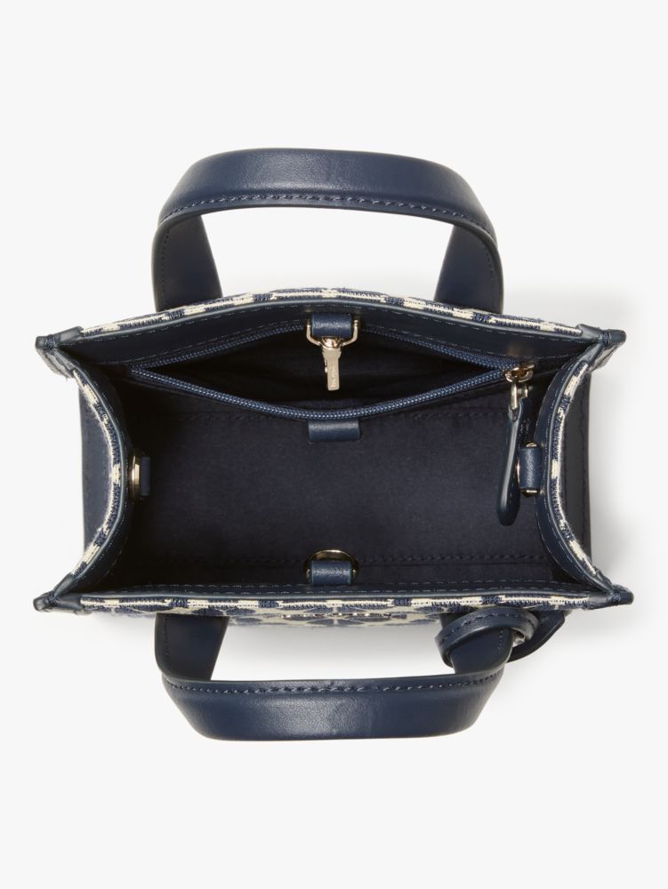 Kate Spade,スペード フラワー ジャカード マンハッタン ミニ トート,バッグ,ブルーマルチ