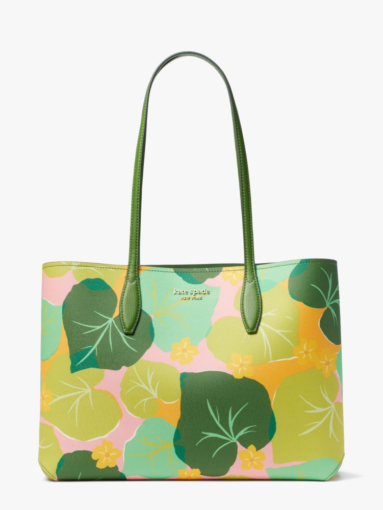 Kate Spade,All Day Cucumber Floral Large Tote,Large,Multi