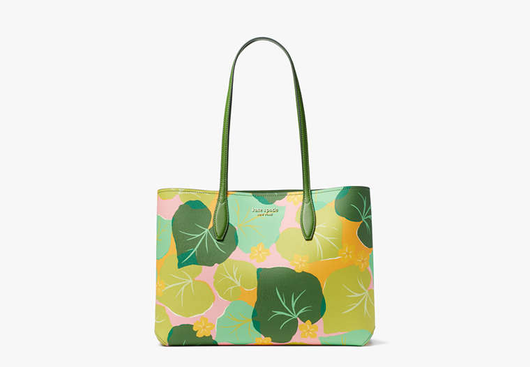 Kate Spade,All Day Cucumber Floral Large Tote,Large,Multi image number 0