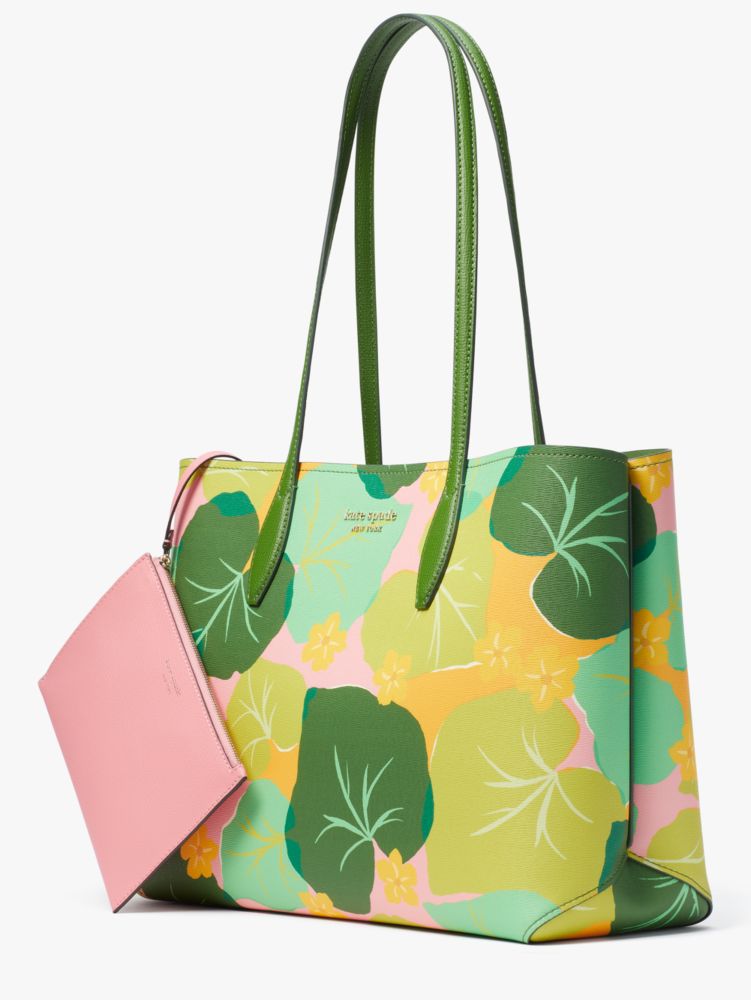 Kate Spade,All Day Cucumber Floral Large Tote,Large,Multi
