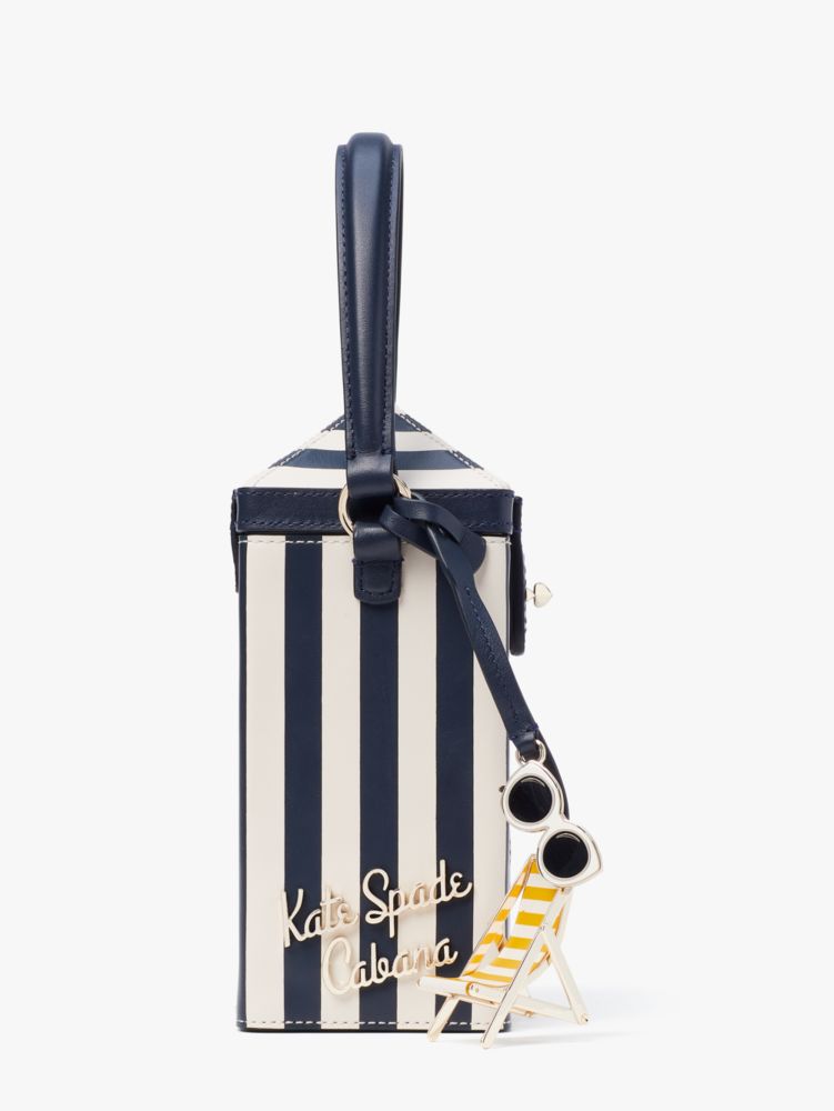 Kate Spade,サンキス ストライプ プリント スムース レザー 3D テント クロスボディ,バッグ,ブレザーブルーマルチ