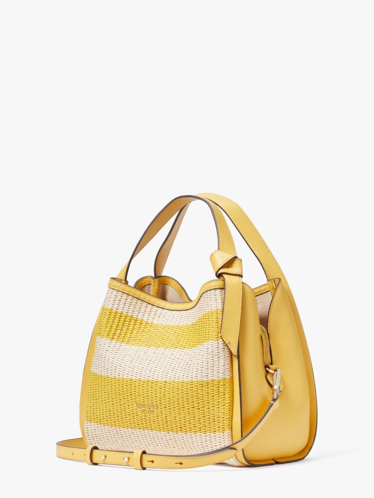 Kate Spade,Knott Striped Straw Medium Crossbody Tote,Medium,