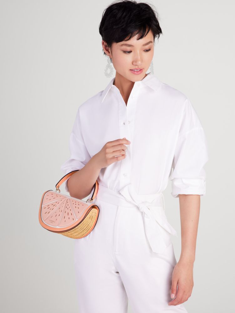 Kate Spade,Squeeze Wicker 3d Grapefruit Crossbody,