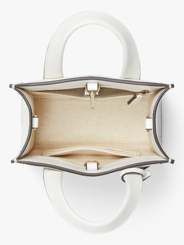 Kate Spade,マンハッタン スムース レザー ミニ トート,オプティックホワイト