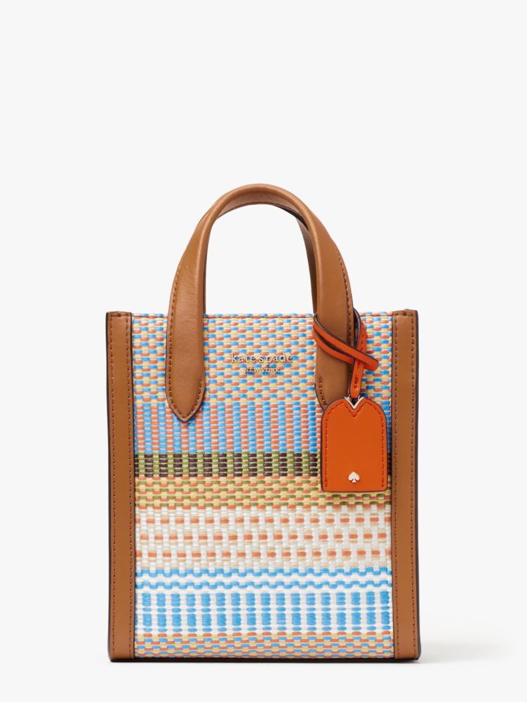 kate spade new york manhattan mini woven striped tote bag