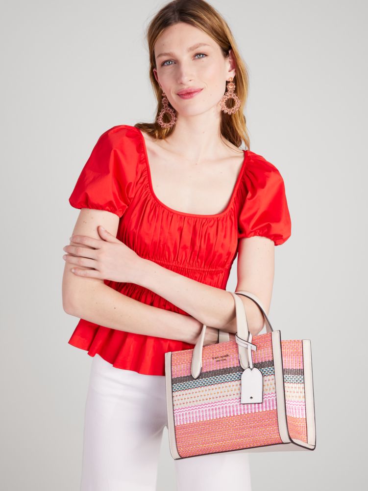 Kate Spade Manhattan Striped Small Tote, Women's Fashion, Bags