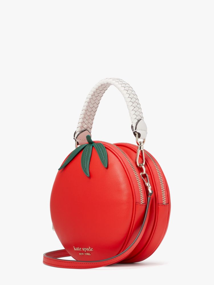 Kate Spade,Double Roma Tomato Smooth Leather Small Crossbody,