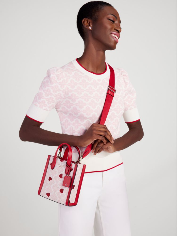 Kate Spade,スペード フラワー ジャカード ハート マンハッタン ミニ トート,全てのアウトレット,