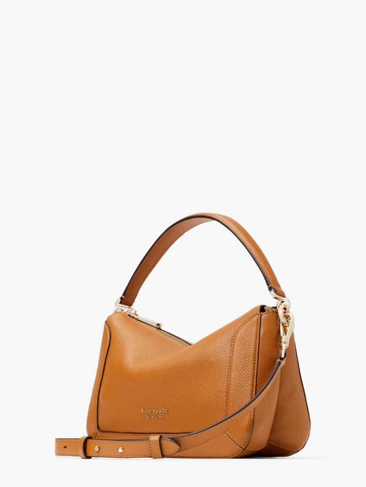 Kate Spade,クラッシュ ぺブル レザー ミディアム クロスボディ,バッグ,バンガローブラウン