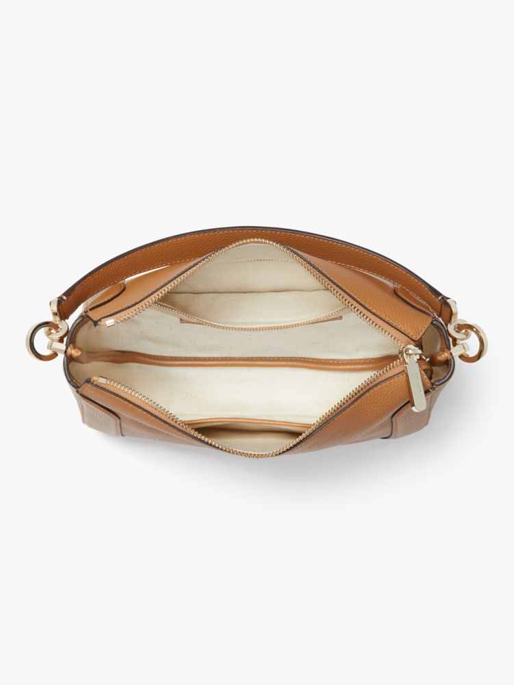 Kate Spade,クラッシュ ぺブル レザー ミディアム クロスボディ,バッグ,バンガローブラウン