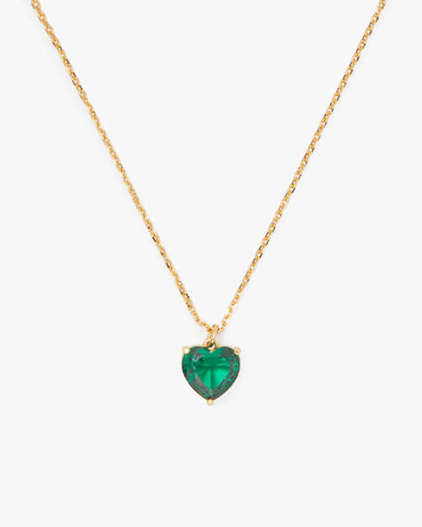 Kate Spade,my love may heart pendant,Emerald