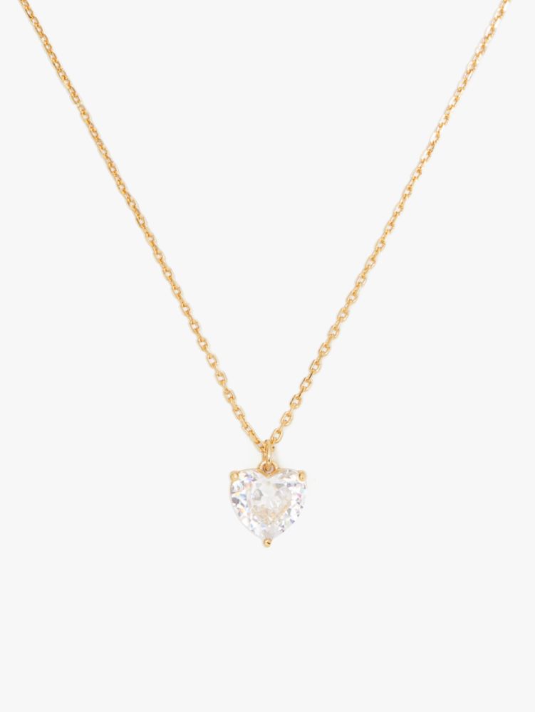 Kate Spade,my love april heart pendant,Clear/Gold