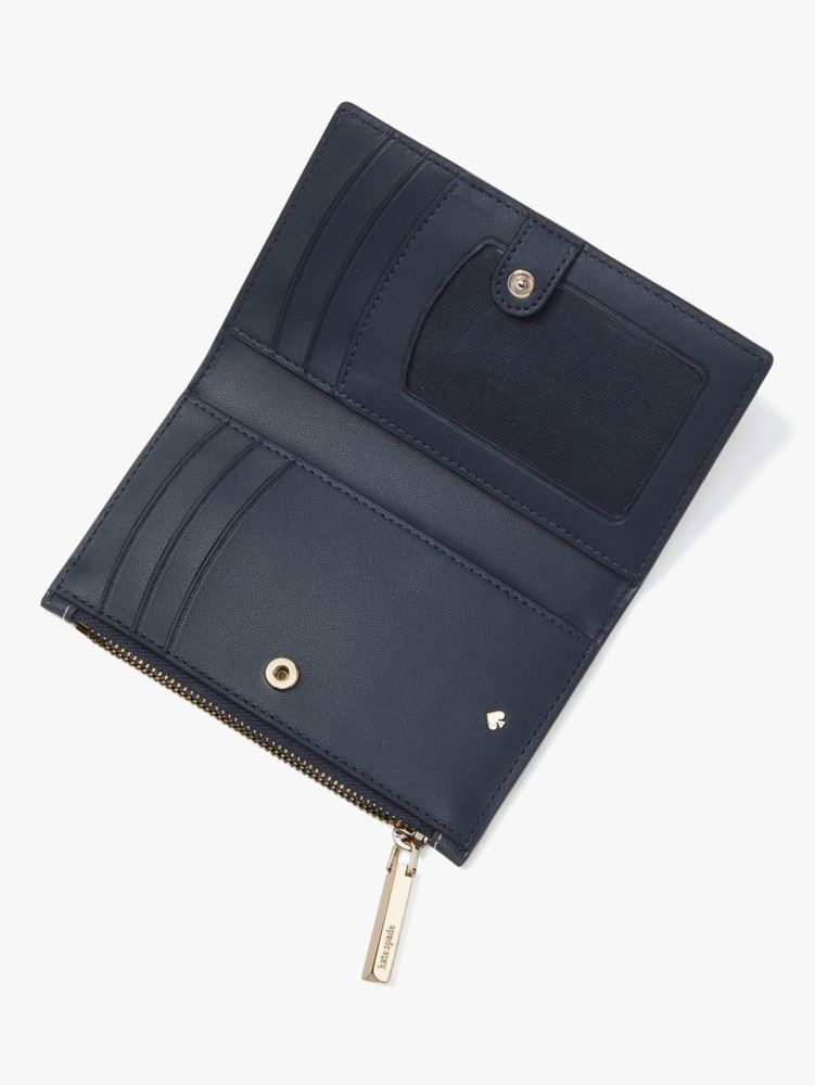 Kate Spade,Sunkiss Embellished Small Slim Bifold Wallet,Blazer Blue Multi