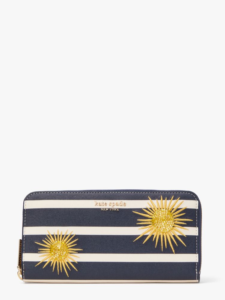 Kate Spade,Sunkiss Embellished Zip-Around Continental Wallet,