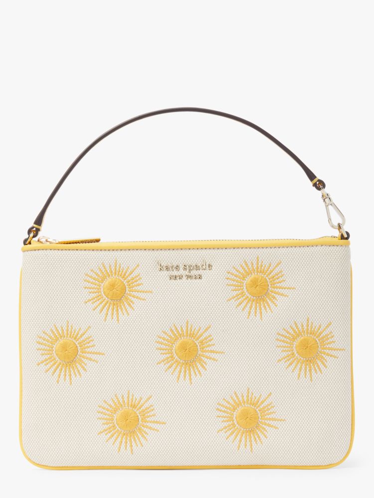 Kate Spade,Sunkiss Embroidered Canvas Sun Pouch Wristlet,wristlets & pouches,Morning Light Multi