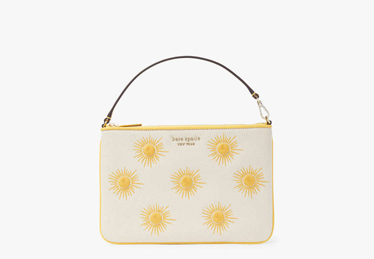Kate Spade,Sunkiss Embroidered Canvas Sun Pouch Wristlet,wristlets & pouches,Morning Light Multi image number 0