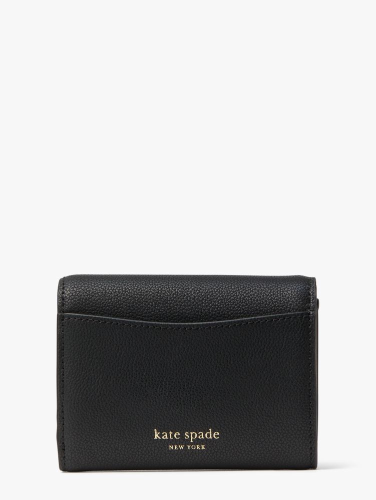 Kate Spade,ヴォヤージュ スモール グレイン テクスチャード レザー スモール バイフォールド ウォレット,ブラック