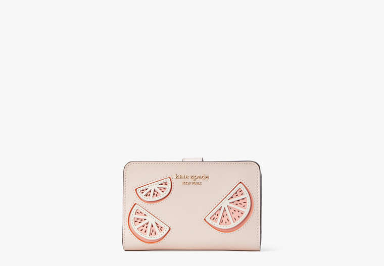 Kate Spade,Tini Embellished Compact Wallet,Pale Dogwood