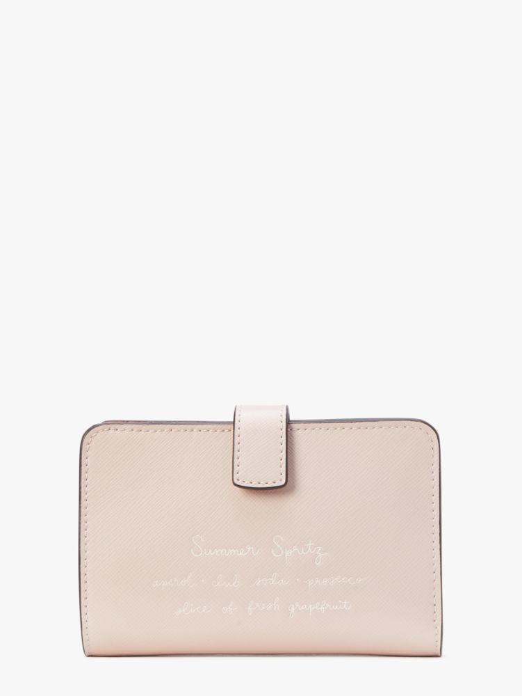 Kate Spade,Tini Embellished Compact Wallet,Pale Dogwood