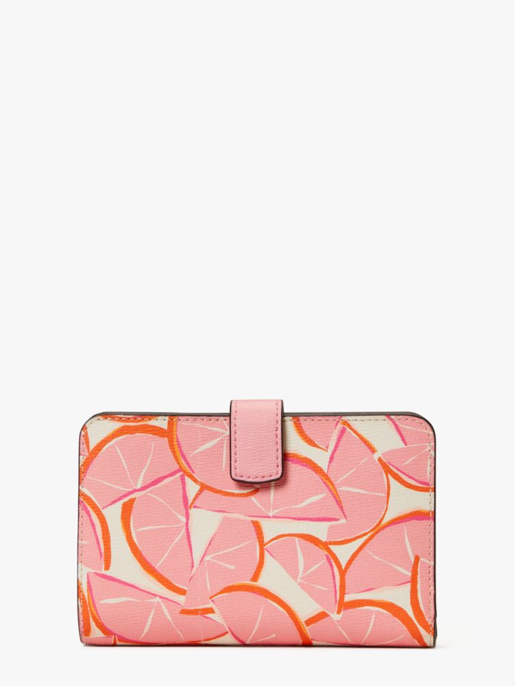 Kate Spade,Spencer Grapefruit Compact Wallet,Pink Multi