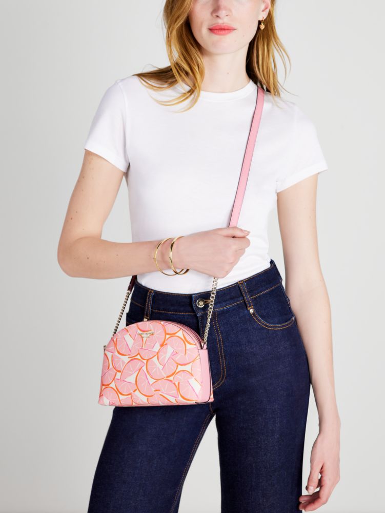 Kate Spade,spencer grapefruit double-zip dome crossbody,Small,