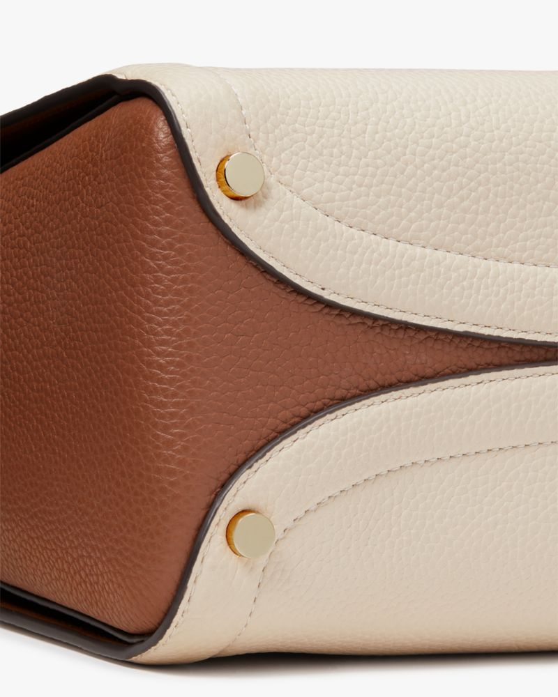 Kate Spade,Knott Colorblocked Commuter Bag,Leather,Satchel,Metal Material,PVC,Logo,Metal,Color Block,Work,
