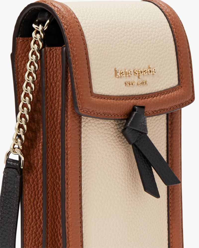 Kate Spade New York Knott Color-Blocked Pebbled Leather North/South Phone  Crossbody Allspice Cake Multi One Size: Handbags