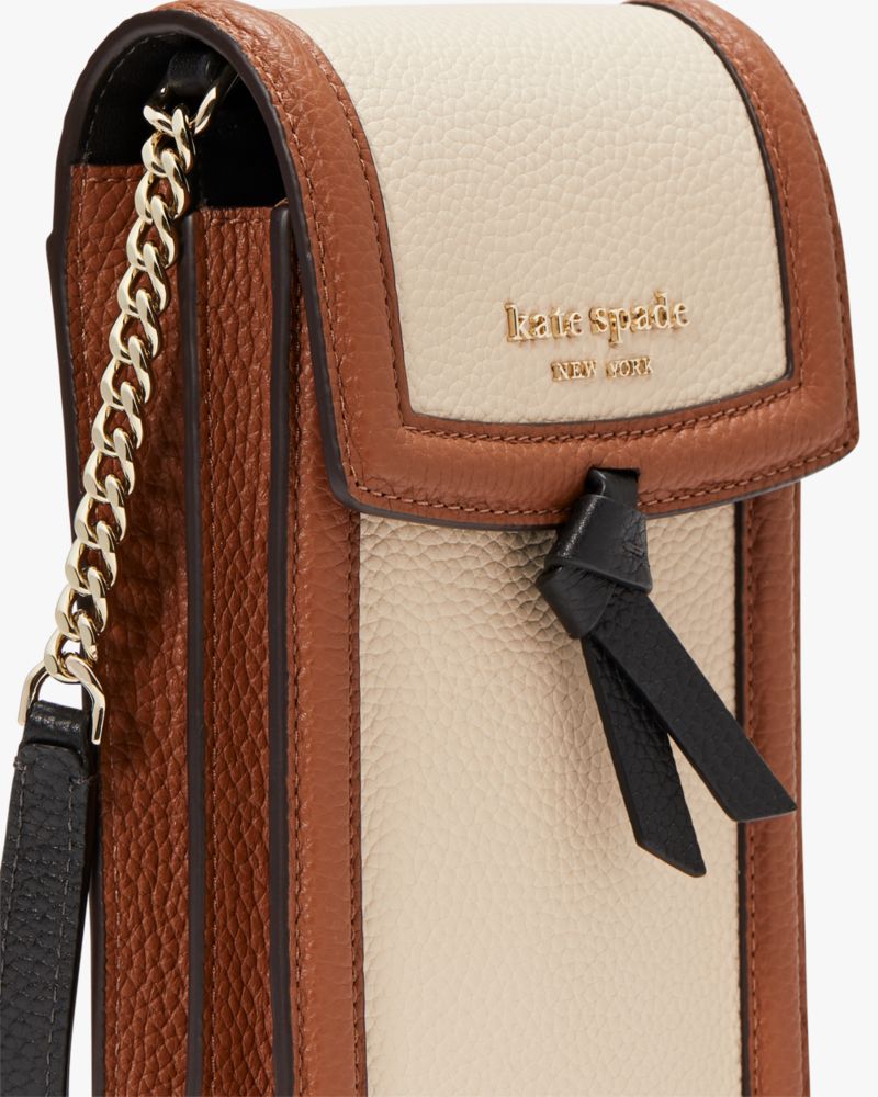 Kate Spade New York Knott North South Leather Phone Crossbody - Warm Taupe