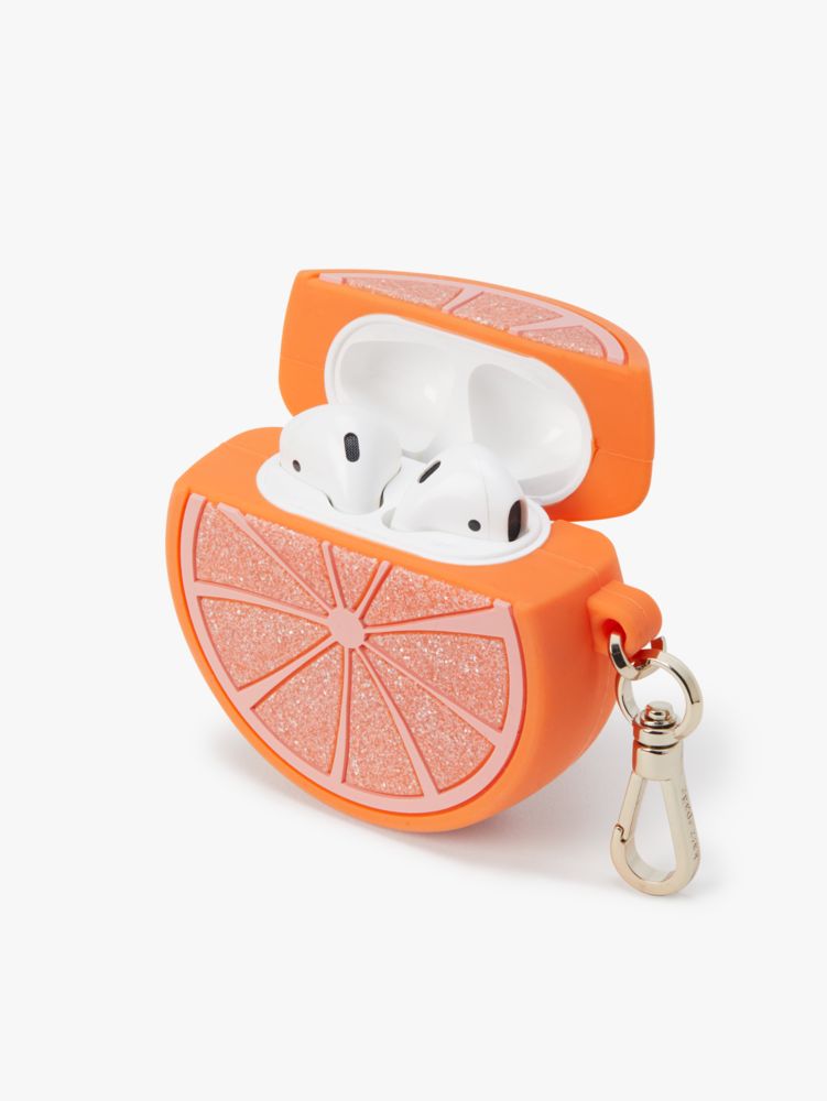 Kate Spade,TINI SILICONE GRAPEFRUIT AIRPOD CASE,Pink Multi