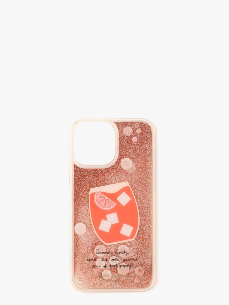Kate Spade,ティニ リキッド グリッター カンパリ フォン ケース 13 pro max,iPhoneケース,ピーチマルチ
